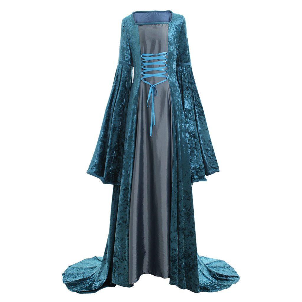 Damen Mittelalter Renaissance Historisches Blaues Kleid Inspiriert von Maedchen Samt Ballkleid Kostuem Viktorianisches Kleid