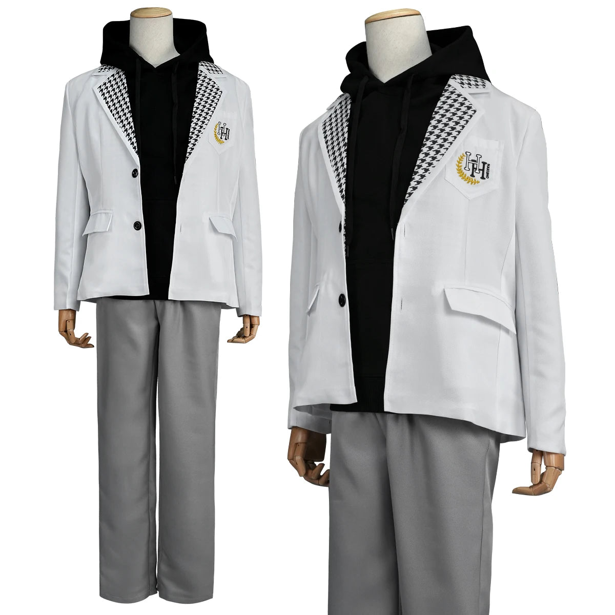 Blue Lock Anime Nagi Cosplay Kostüm Perücke Schwarze Kapuzenshirt DK Schuluniform Stickerei Hose Rose Netz Synthetische Fasern