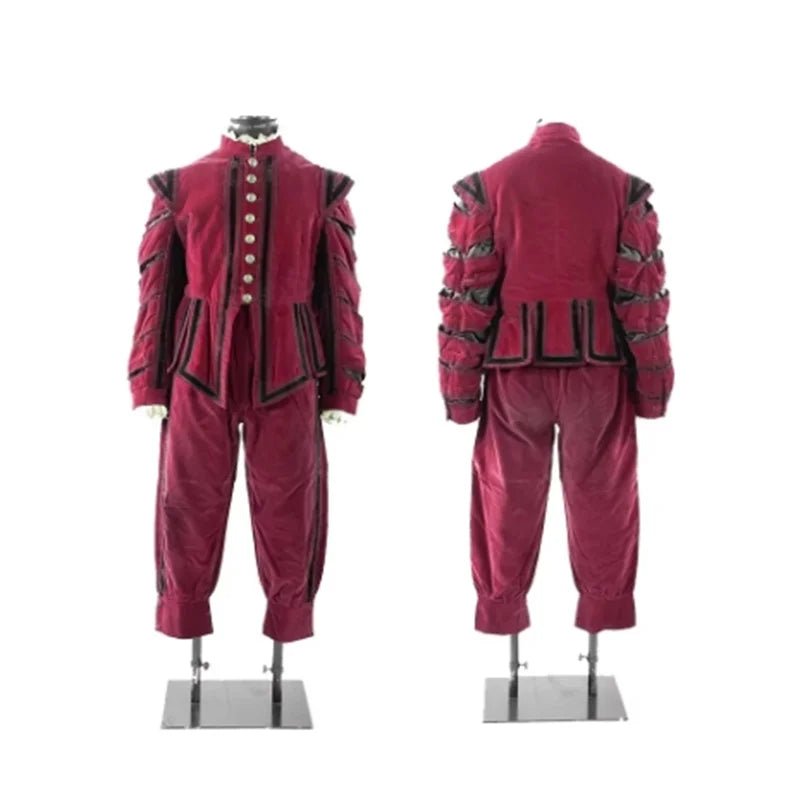 König Heinrich VIII Renaissance Kostüm - Tudor Elisabethanisches Rotes Outfit für Männer | Silberkönig Mittelalter Serie