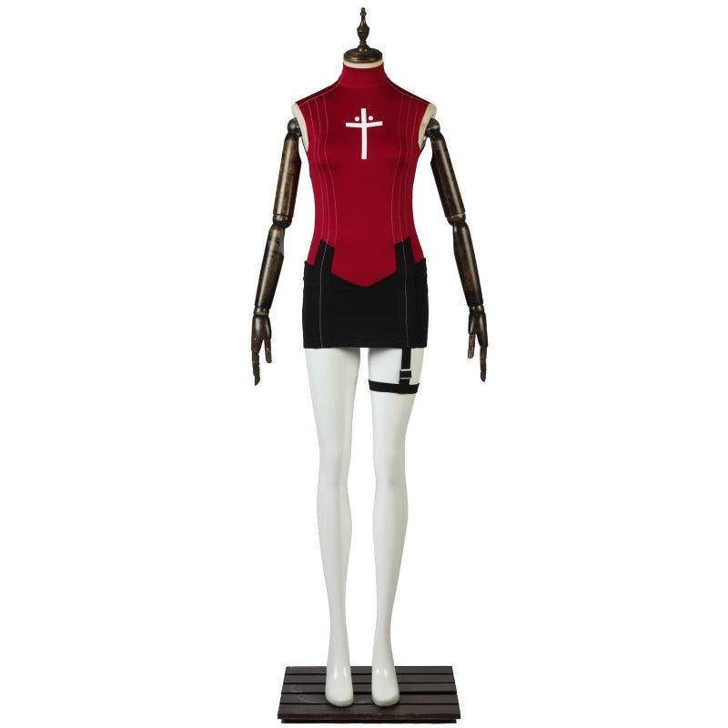 Anime Fate Stay Night Tohsaka Rin Cosplay Kostüm Set - Rotes Hemd, Rock, Perücke & Zubehör
