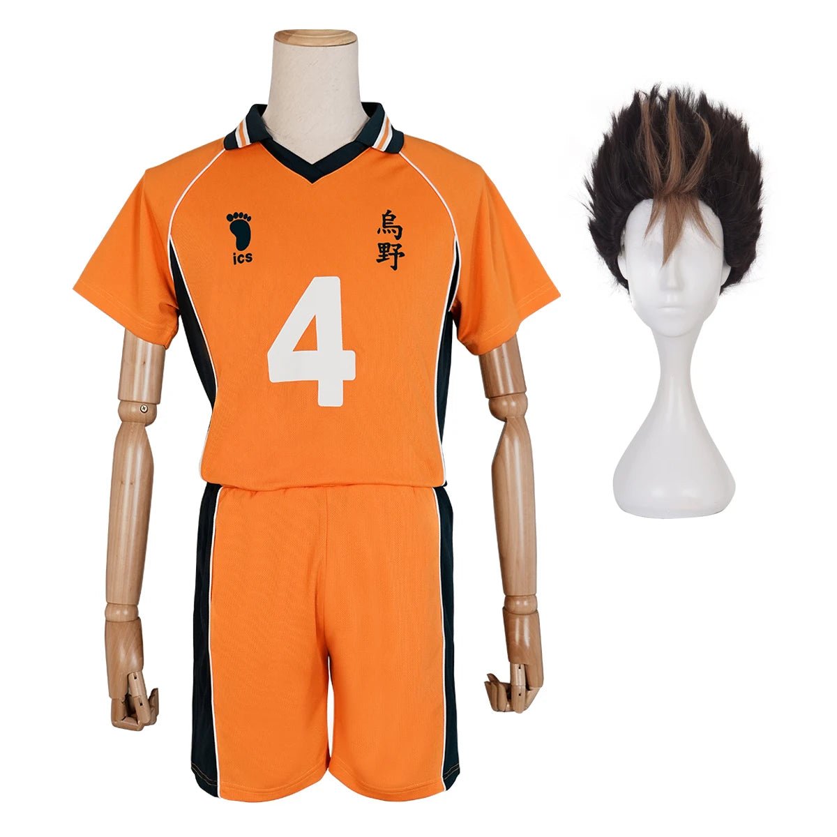 Haikyuu Anime Nishinoya Yuu Trikot Nr.4 Cosplay Kostüm Perücke KARASUNO High School Volleyball Club Uniform Top Shorts
