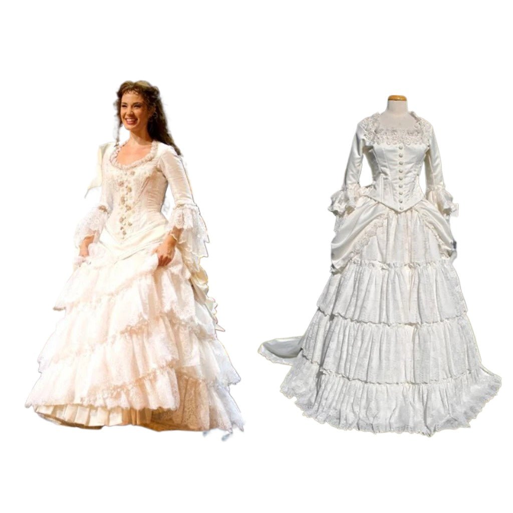 Viktorianisches Weißes Braut-Maskeradenkleid | Christine Daae Cosplay Kostüm aus Das Phantom der Oper