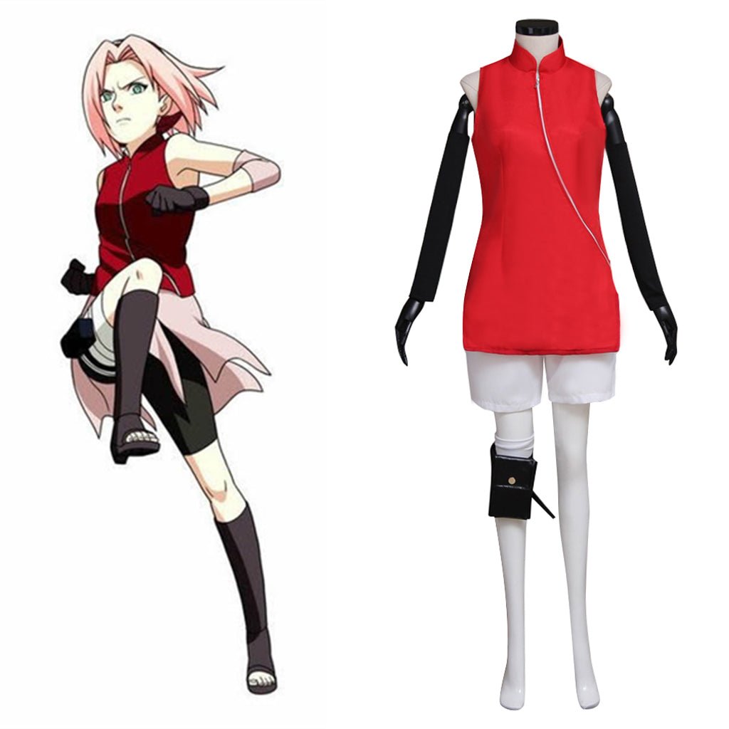 Naruto Sakura Cosplay Kostüm – Authentisches Ninja-Outfit für Anime-Fans