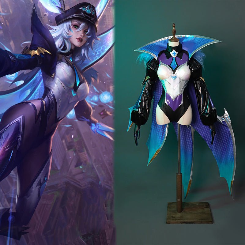 Spiel LOL Kampf Fledermaus Xayah Cosplay Kostüm LOL Xayah Uniform Halloween Frauen Jumpsuit mit Umhang Neue Haut
