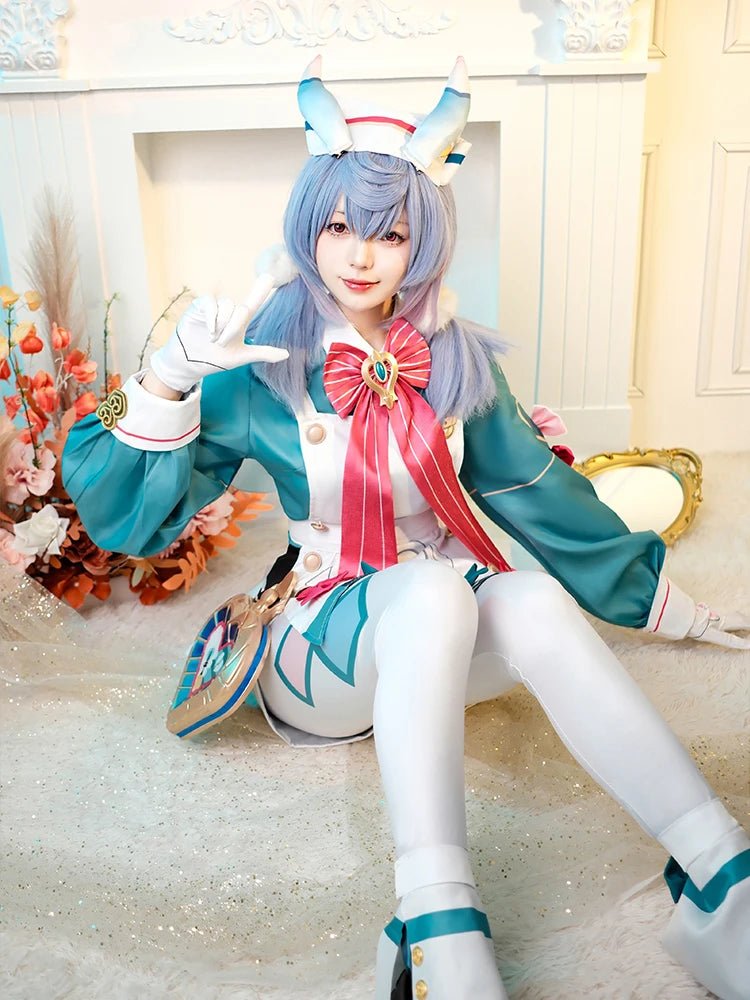 Genshin Impact Fontaine Sigewinne Cosplay Kostüm Kopfschwester Sigewinne Anzug mit Schwänzen Halloween Damen Outfit