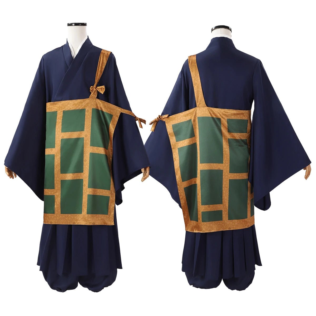 Jujutsu JJK Manga Anime Suguru Geto Cosplay Kostüm Perücke Dunkelblaues Kimono Oberteil Rock Hose Talar Rose Netz Halloween Geschenk