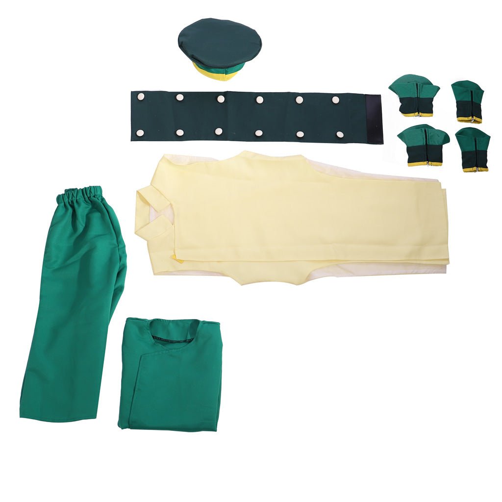 Avatar Der Herr der Elemente Toph Beifong Cosplay Kostüm - Grünes Herren Outfit Uniform mit Hut