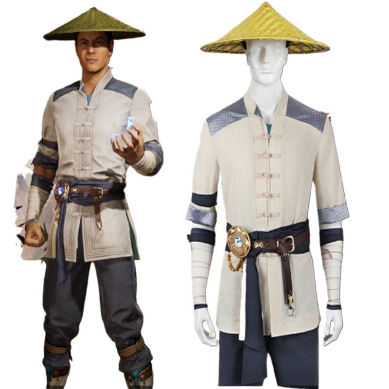 Mortal Kombat Raiden Cosplay Kostüm | Herren Halloween Karneval Outfit | Oberteil & Hose Uniform