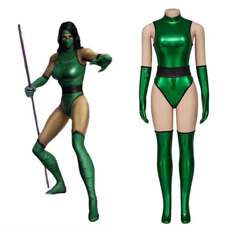 Mortal Kombat X Jade Cosplay Kostüm - Sexy Grüner Anzug Frauen Halloween Party Bodysuit