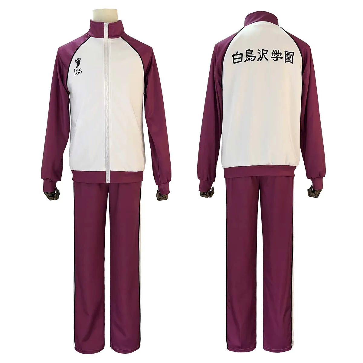 Haikyuu Anime Shiratorizawa Schuluniform Shirabu Kenjiro Cosplay Kostüm Stickerei Vollreißverschluss Tracksuit Tägliches Tragen