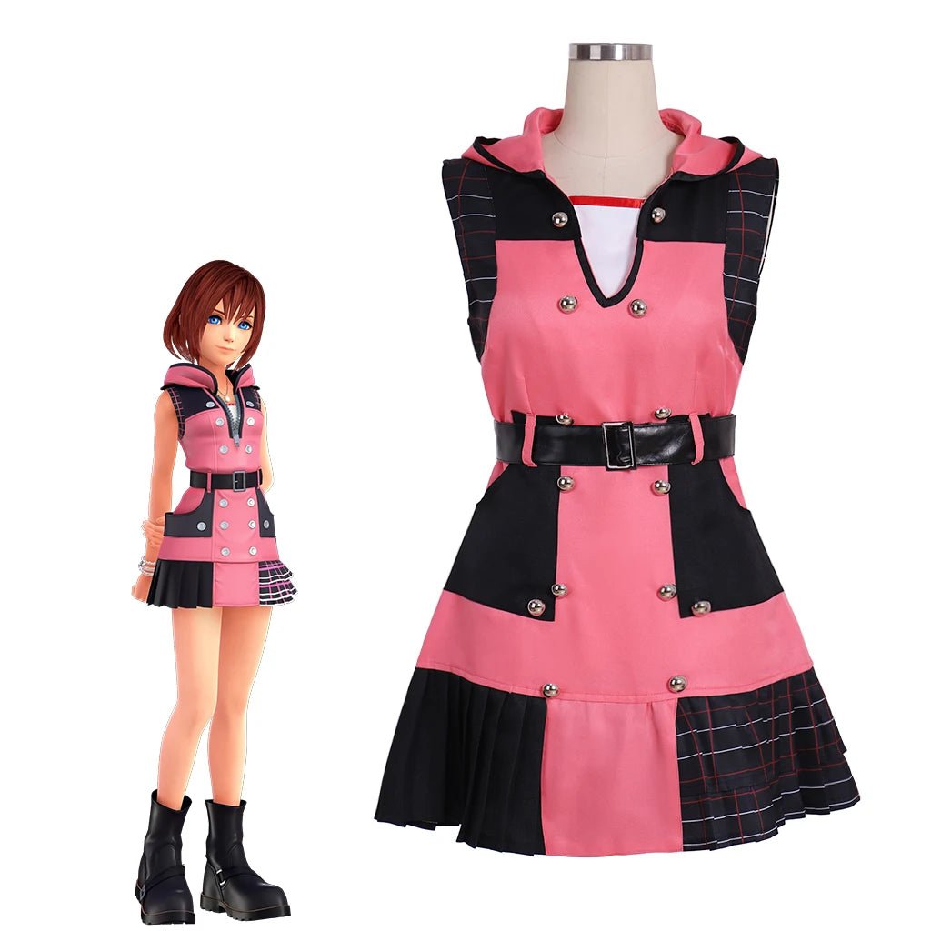 Spiel Kairi Cosplay Kostüm für Frauen Elegantes Rosa Kleid Uniform Halloween Karneval Party Comic Con Robe