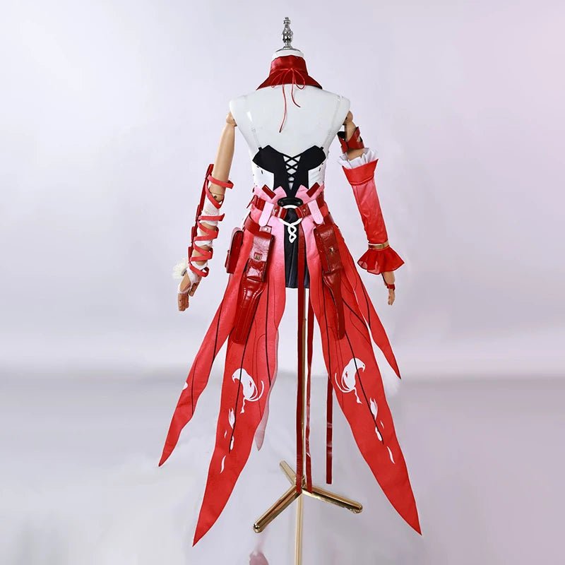 Game Wuthering Waves Phrolova Cosplay Kostüm Mysteriöse Frau Resonator Rot Kleid Damen Halloween Party Outfit