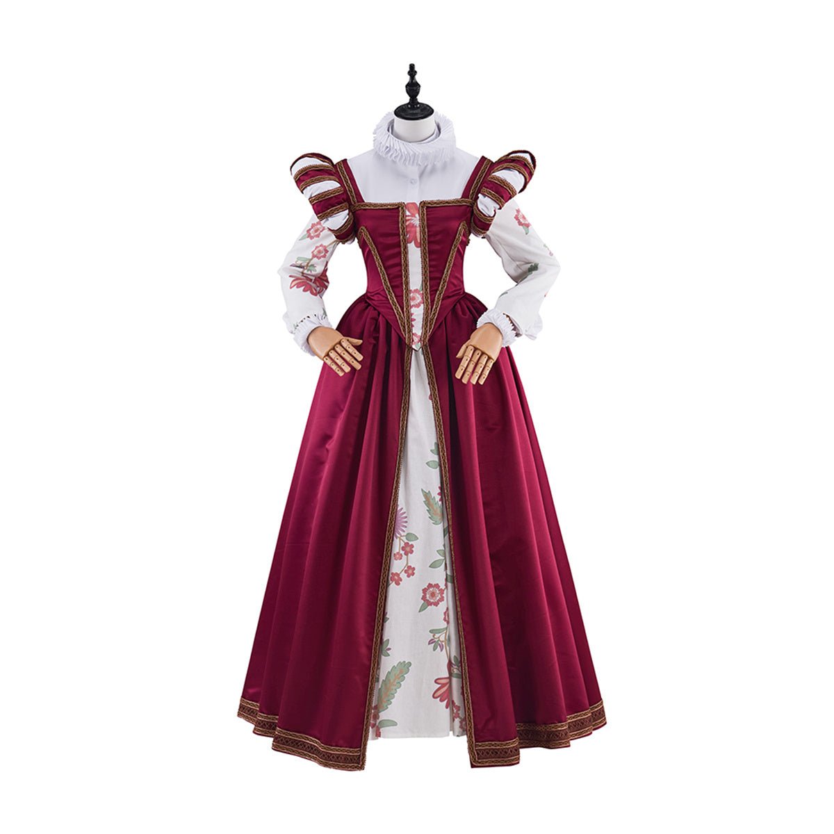 Tudor Dynastie Rote Weste Blumenkleid Cosplay Kostüm
