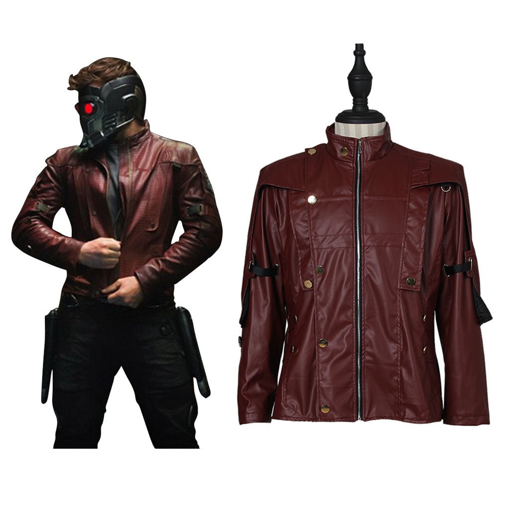 Star Lord Lederjacke Cosplay Halloween Kostüm - Guardians of the Galaxy 2 Kurze Jacke von Silberkönig