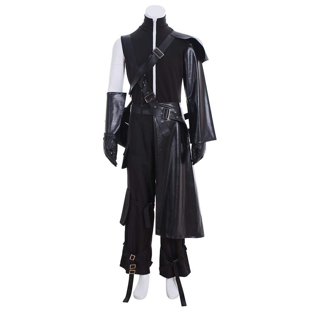 Final Fantasy VII Cloud Strife Cosplay Kostüm Komplettset mit Handschuhen, Umhang und Gürtel