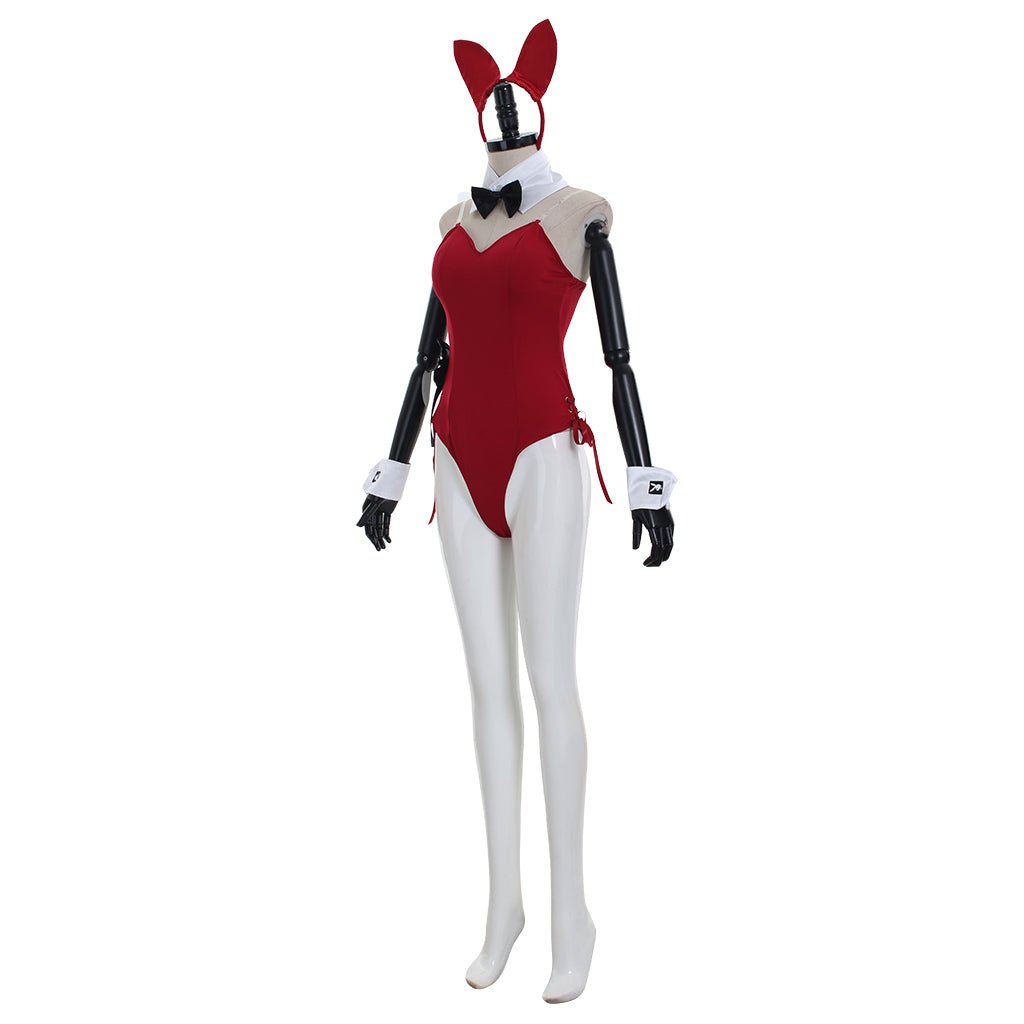 Bunny Girl Kostüm Rot Sexy Jumpsuit mit Ohrband Cosplay Kostüm