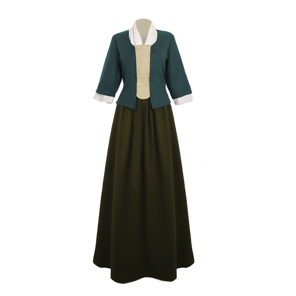 Outlander Claire Fraser Cosplay Kleid | Hochland Kolonial Südstaaten Damenkostüm für Halloween