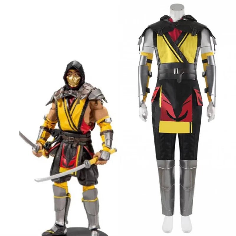 Mortal Kombat Scorpion Cosplay Kostüm | Männer Rollenspiel Outfit für Halloween und Karneval