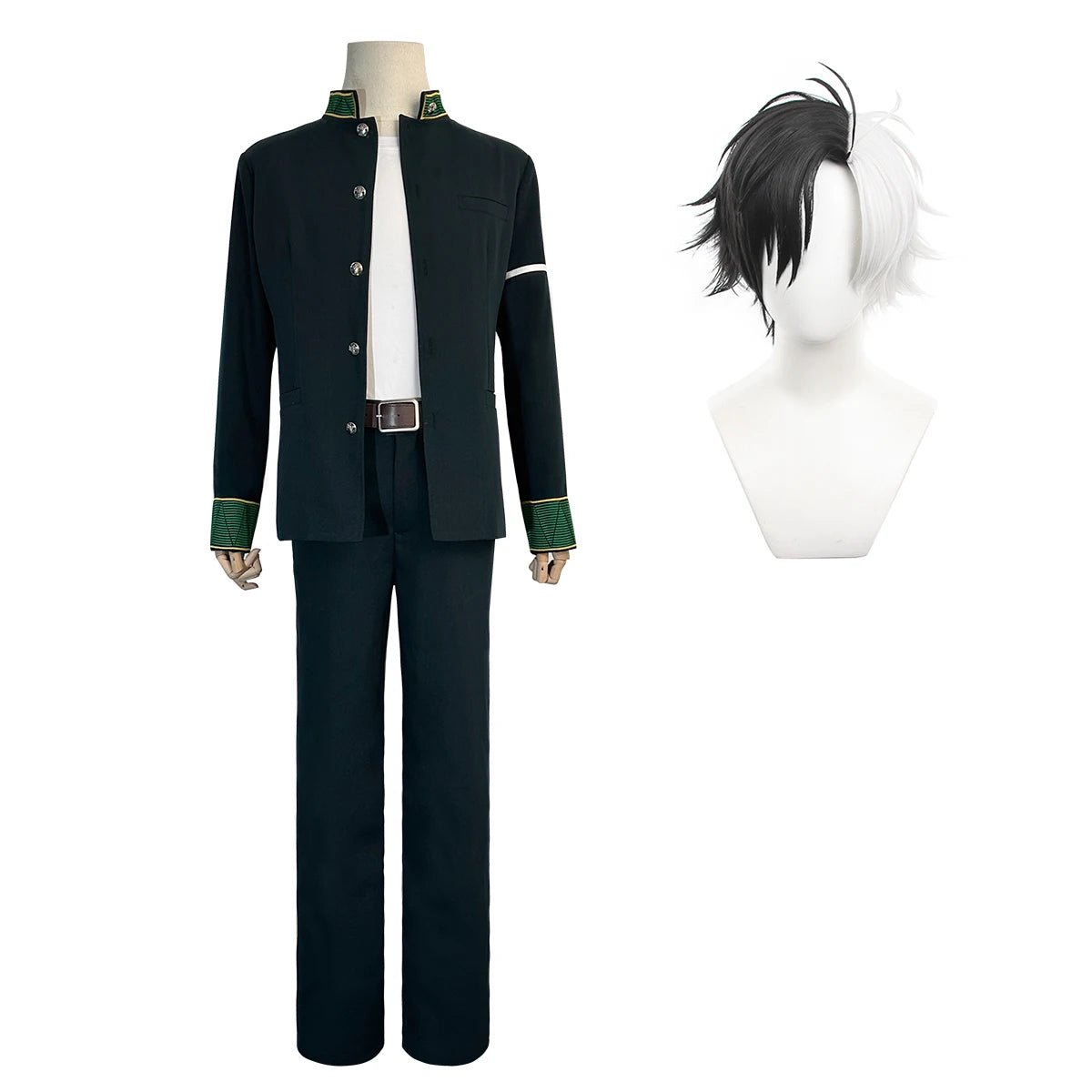 Wind Breaker Anime Haruka Sakura Cosplay Kostüm Perücke Schuluniform Jacke Hose Weißes T-Shirt für Conventions