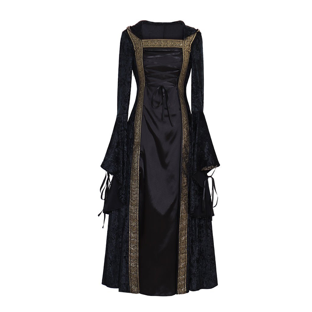 Mittelalter Renaissance Schwarzes Samt Ballkleid Maßgeschneidertes Cosplay Kostüm