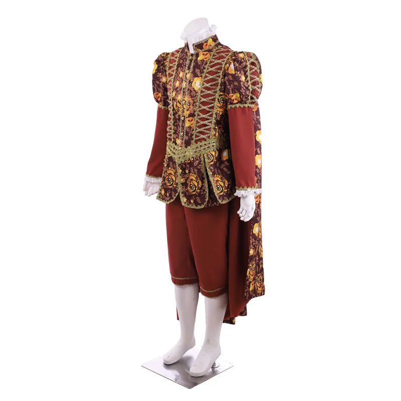 Tudor König Kostüm für Herren - Mittelalterliches Elizabethan Ritter Outfit mit Umhang | Silberkönig Mittelalter Serie