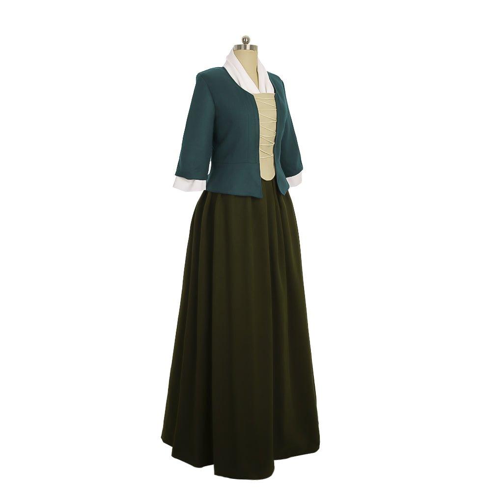 Outlander Claire Fraser Cosplay Kleid | Hochland Kolonial Südstaaten Damenkostüm für Halloween