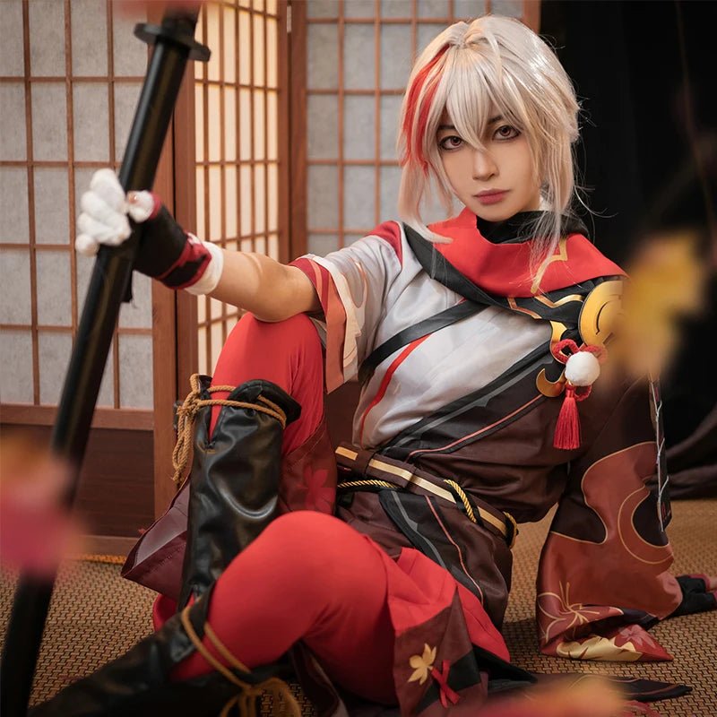 Kaedehara Kazuha Cosplay Kostüm Genshin Impact Kiryu Kazuha Halloween Kostüm für Männer Komplettes Set