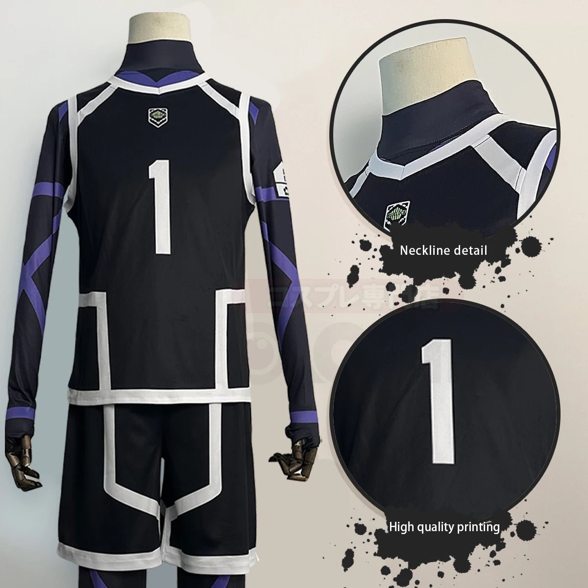 Blue Lock Saison 2 Anime Rin Itoshi Cosplay Kostüm Perücke NO.1 Trainingsjerseys 4-teiliges Fußballtrikot Alltagskleidung Cos Geschenk
