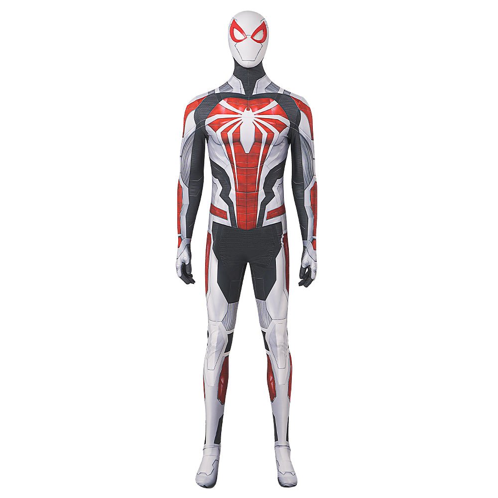 PS4 Spiel Spider-Man Halloween Cosplay Weiß Panzer Kampfanzug Kostüm Set