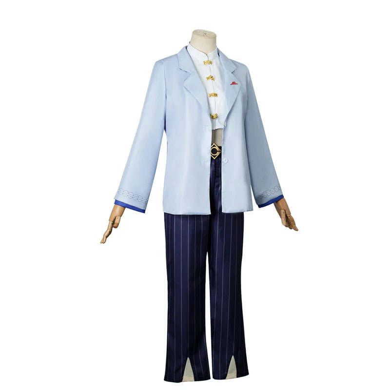 Spiel Genshin Impact und Pizza Hut Yelan Cosplay Kostüm Halloween Party Outfit Yelan Blau Damen Anzug Komplettset