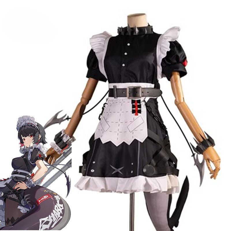 Game Zenless Zone Zero Ellen Joe Cosplay Kostüm Victoria Maid Uniform Halloween Cosplay Party Outfit mit Schwanz