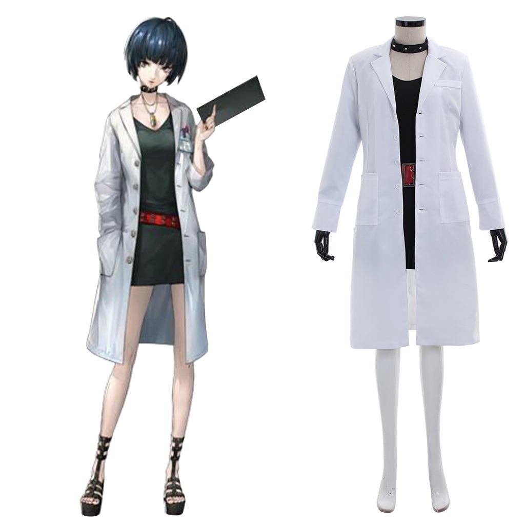 Persona 5 Tae Takemi Cosplay Kostüm Set – Verkleiden Sie sich als die berüchtigte Goth Ärztin