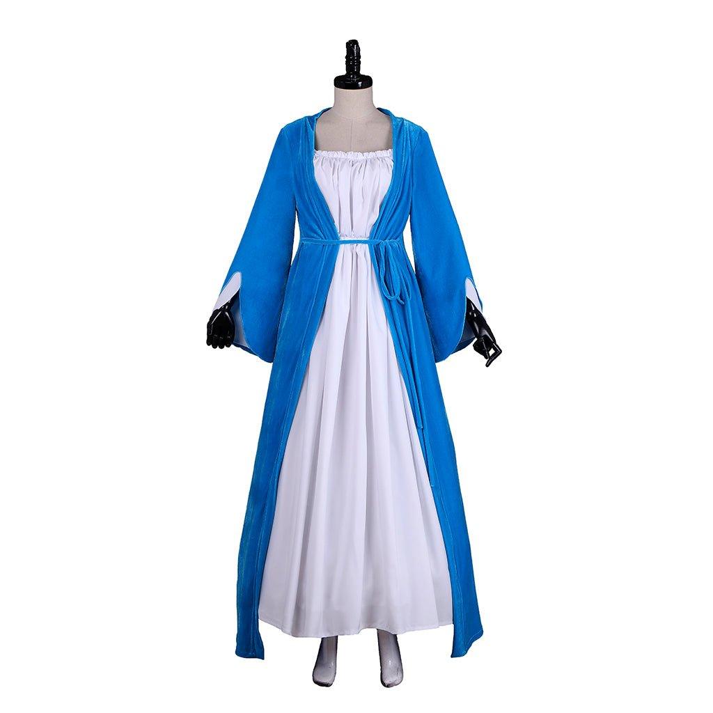 Elizabeth Schuyler Hamilton Cosplay Blaues Kleid Mantel | Hamilton Broadway Kolonial Rokoko Ballkleid Kostüm