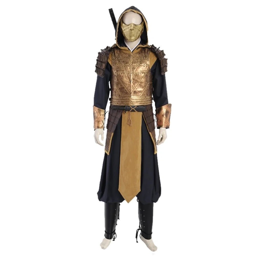 Mortal Kombat Scorpion Hanzo Hasashi Cosplay Kostüm Kampfanzug für Halloween & Partys