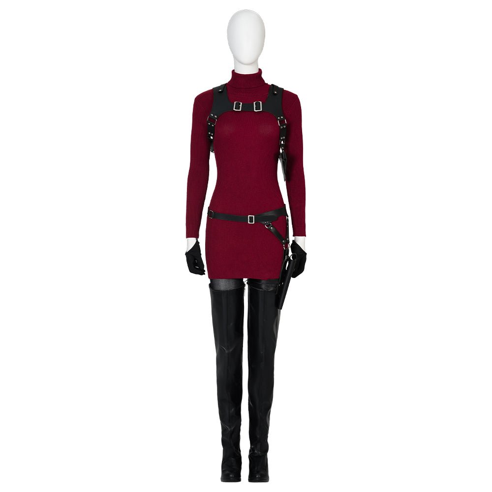 Ada Wong Cosplay Kostüm - Resident Evil 2 Rotes Kleid Outfit für Frauen