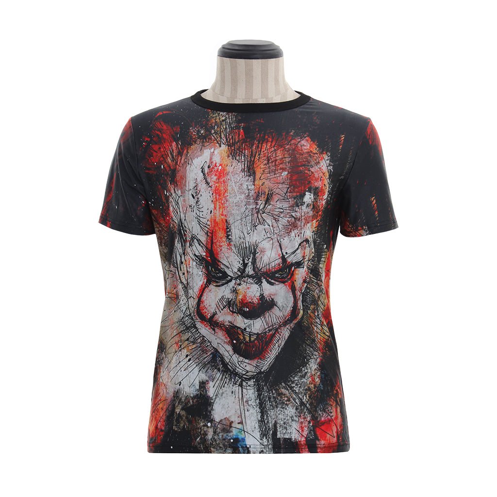 It: Kapitel Eins Drei Stil Kurzarm T-Shirt - Pennywise der Clown Cosplay Kostüm