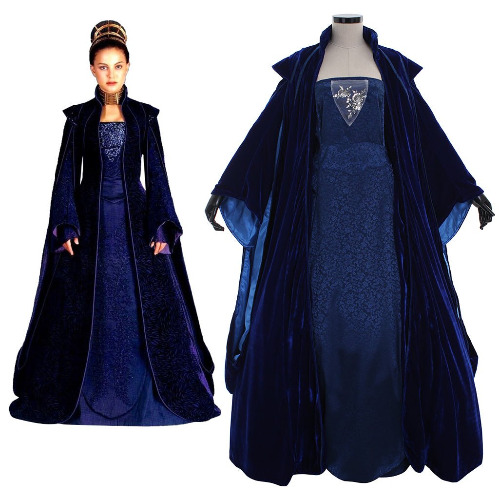 Padme Amidala Cosplay Kostüm Vollständiges Set - Königin Amidala Kleid für erwachsene Frauen