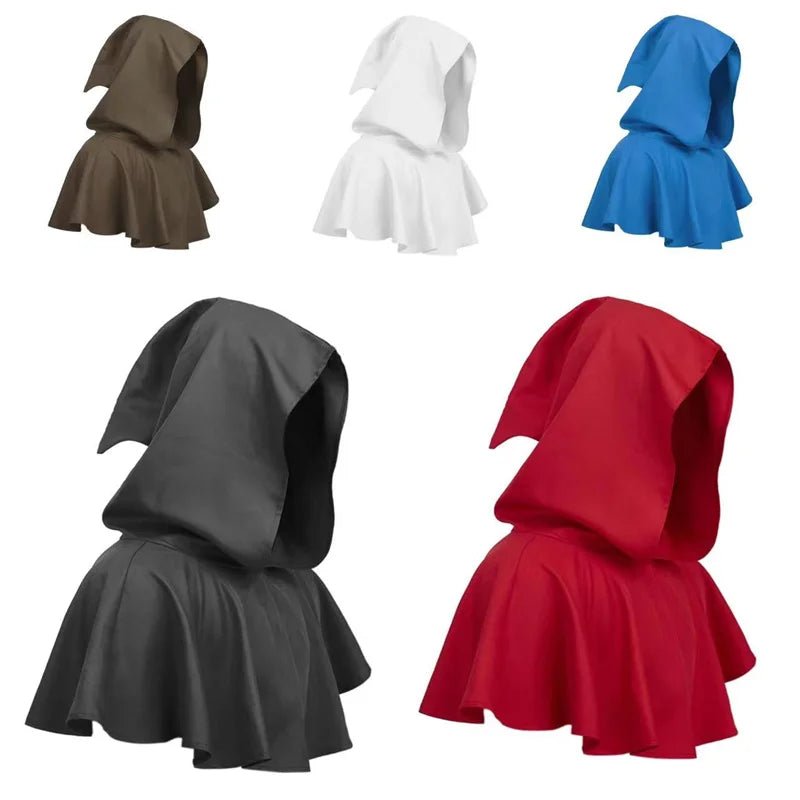 Mittelalterlicher Kapuzenumhang für Männer - Einfarbiger Zauberer Halloween Cape | Silberkönig Cosplay Serie
