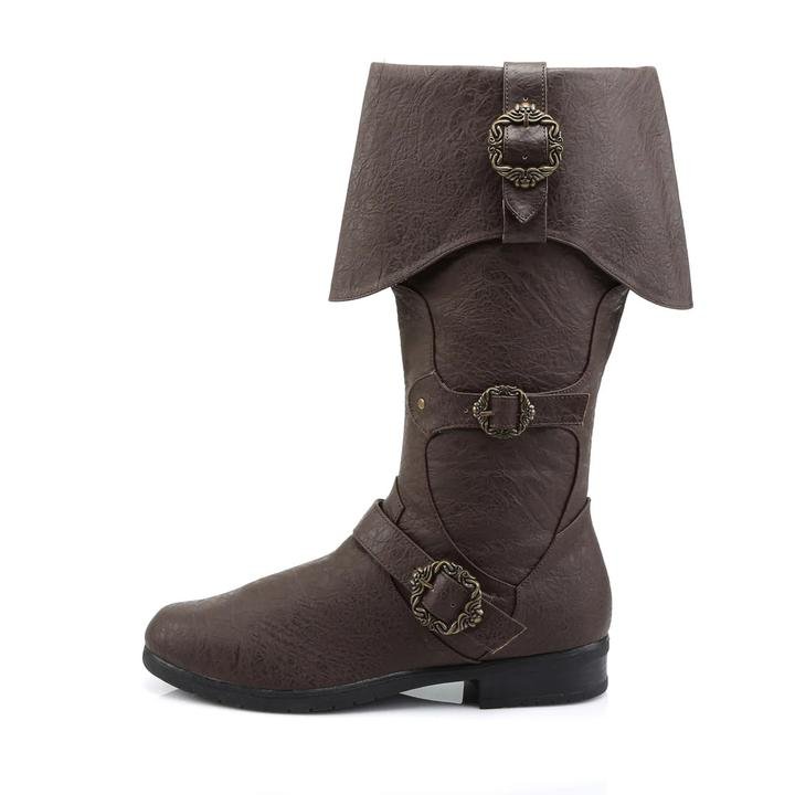 Renaissance Ritter Stiefel Langer Schaft PU Leder Mittelalter Schuhe Cosplay Wikinger Pirat Schneestiefel für Karneval