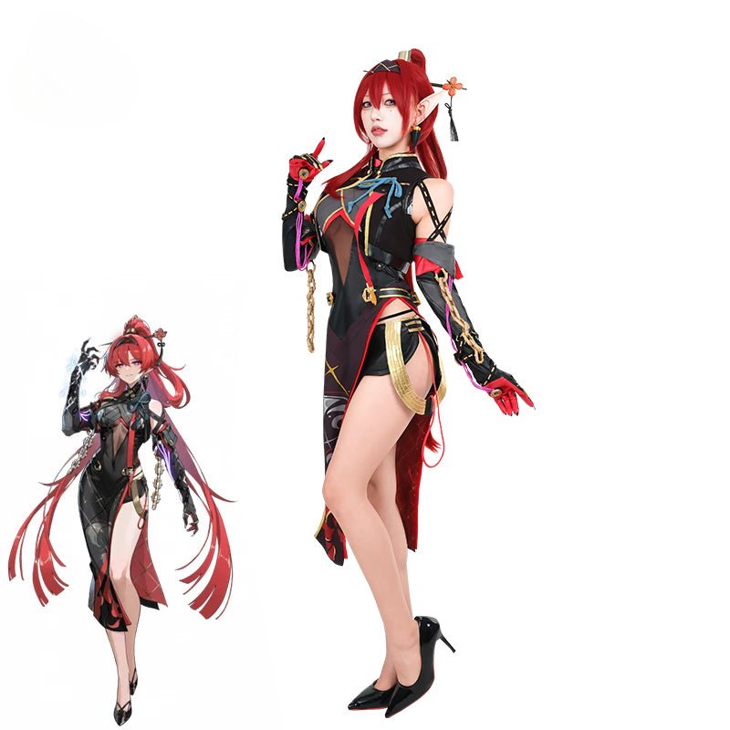 Spiel Wuthering Waves Yinlin Cosplay Kostüm Jinzhou Patrouillen Uniform Yinlin Frauen Cheongsam Halloween Party Outfit