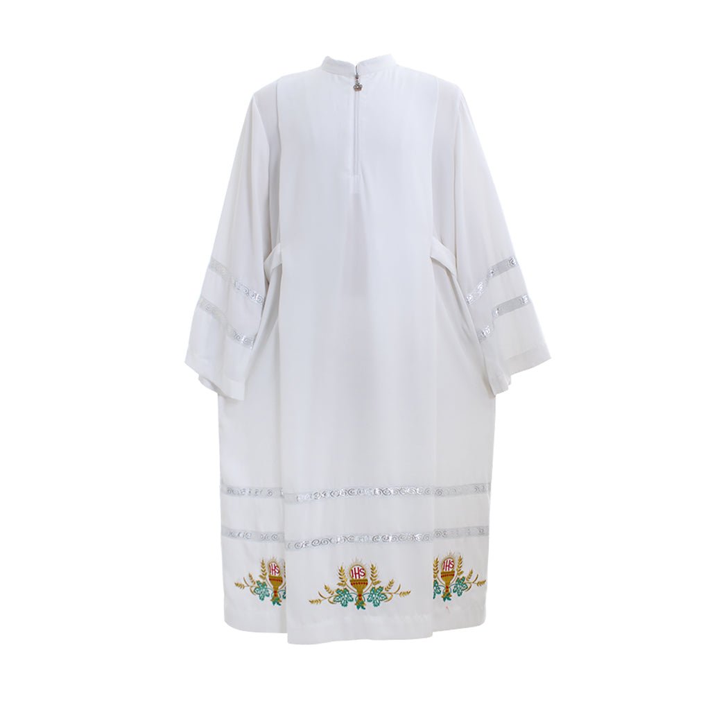 Traditionelles katholisches Priester Chasuble Cosplay Kostüm - Bestickte geistliche ALB Gewänder