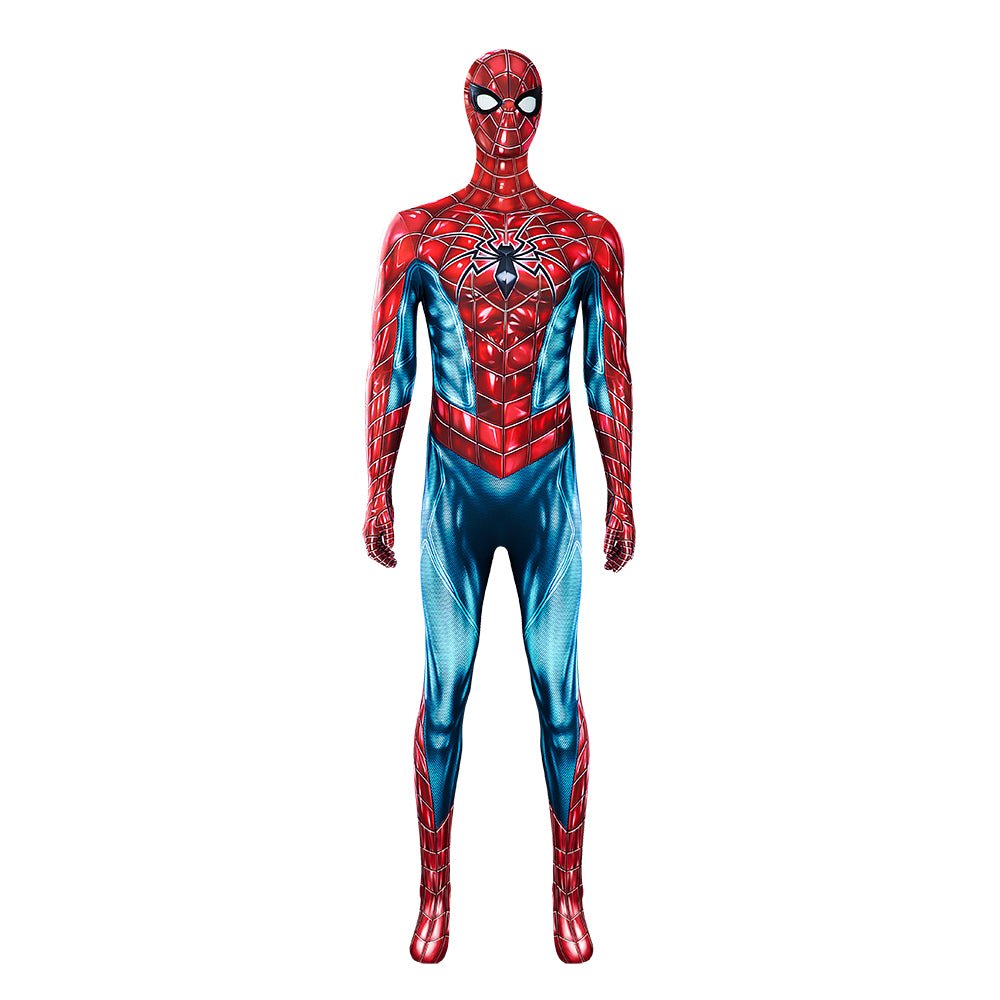Marvel Spider-Man 2 Peter Parker Cosplay Kostüm - Halloween Kampfanzug Blau Rot Einteiler