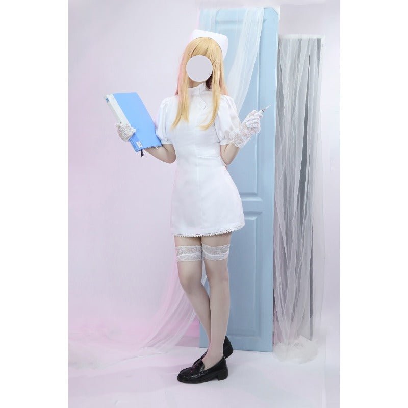 Gvavaya Anime Cosplay Mein Dress-Up Darling Marin Kitagawa Weiße Krankenschwester Cosplay Kostüm