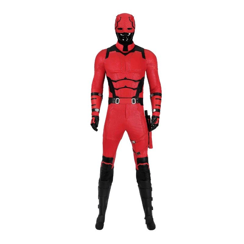 Daredevil Rot Leder Cosplay Kostüm Matt Murdock Kampfanzug Halloween Vollständiges Set