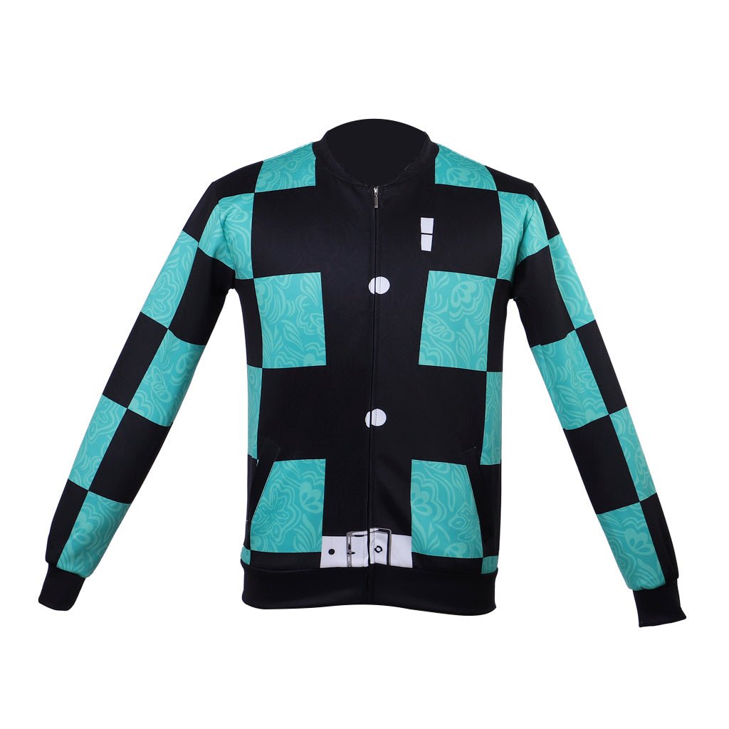 Demon Slayer Kamado Tanjirou Cosplay Reißverschluss Jacke – Anime Cosplay Kostüm Mantel