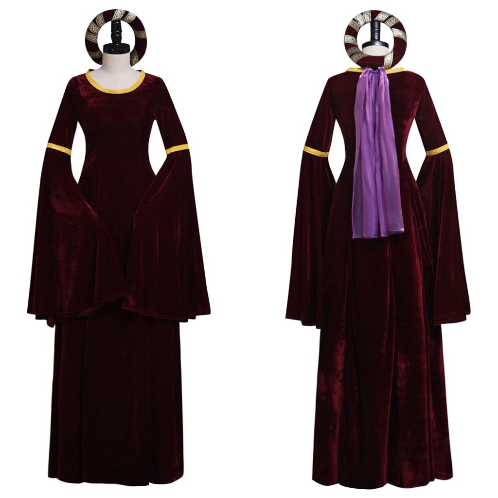 Mittelalterliches Vintage Dunkelrotes Renaissance Kleid Kostüm für Halloween Karneval Cosplay Party