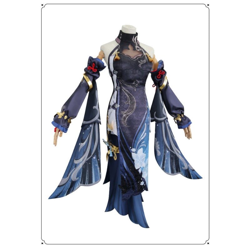Genshin Impact Shenhe Cosplay Kostüm – Kalte Blume, Versteckter Tau LNY Outfit