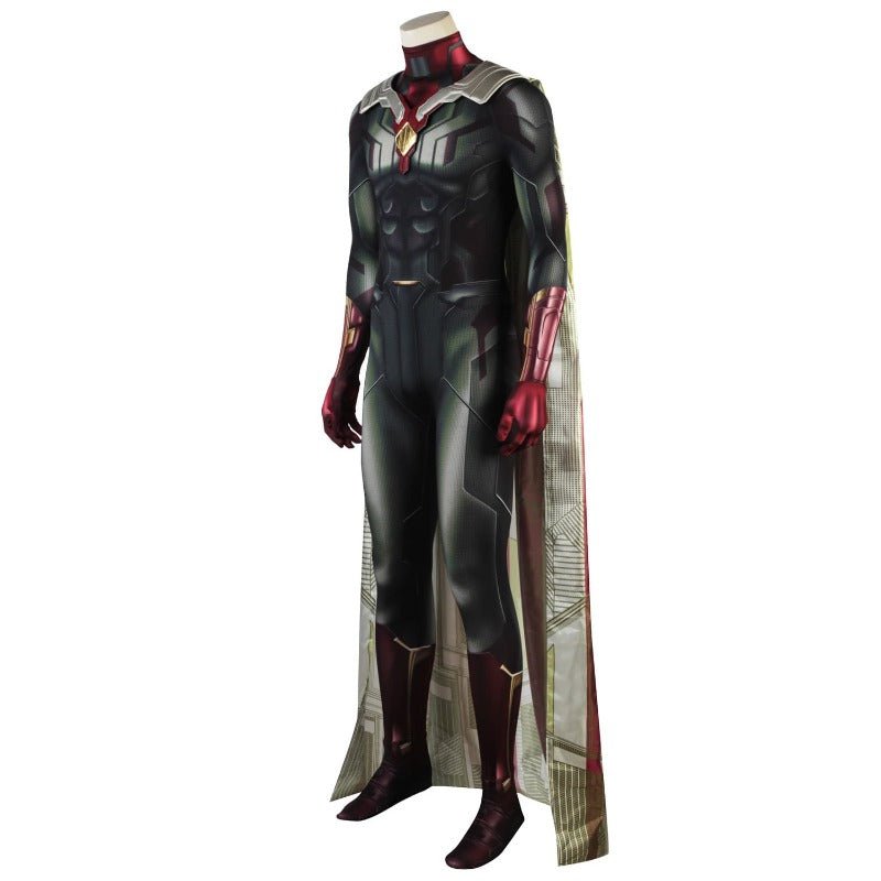 Avengers Vision Cosplay Kostüm 3D gedruckter Anzug mit Umhang