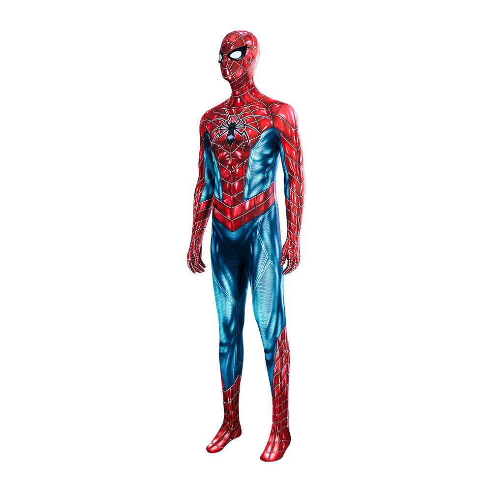 Marvel Spider-Man 2 Peter Parker Cosplay Kostüm - Halloween Kampfanzug Blau Rot Einteiler