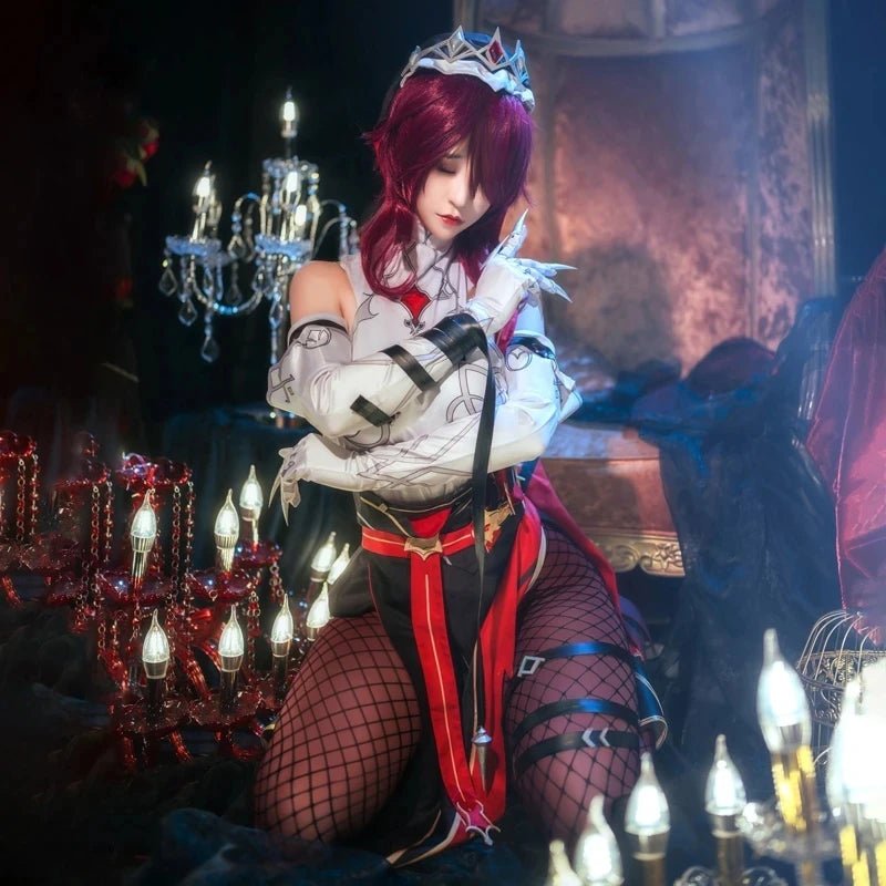 Rosaria Cosplay Kostüm Spiel Genshin Impact Rosaria Damen Kleid Rollen Halloween Uniform Karneval Party Outfit